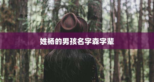 姓杨的男孩名字森字辈