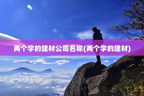 两个字的建材公司名称(两个字的建材)