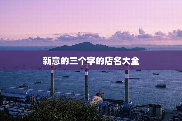 新意的三个字的店名大全