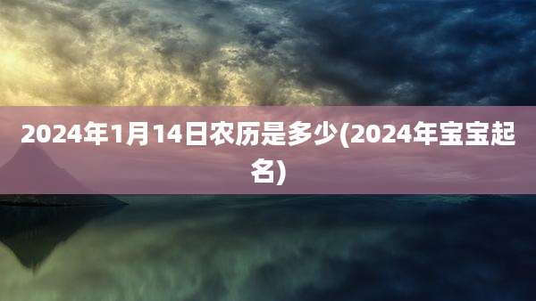 2024年1月14日农历是多少(2024年宝宝起名)