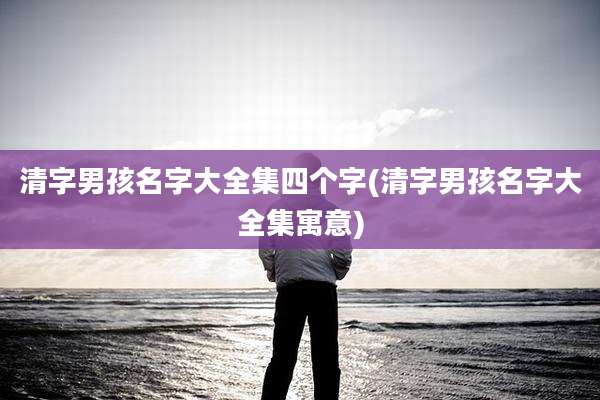 清字男孩名字大全集四个字(清字男孩名字大全集寓意)