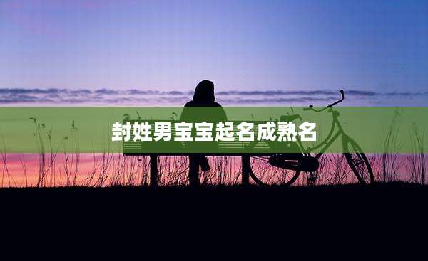 封姓男宝宝起名成熟名