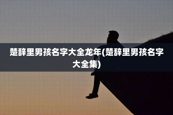 楚辞里男孩名字大全龙年(楚辞里男孩名字大全集)