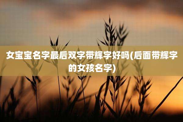 女宝宝名字最后双字带辉字好吗(后面带辉字的女孩名字)