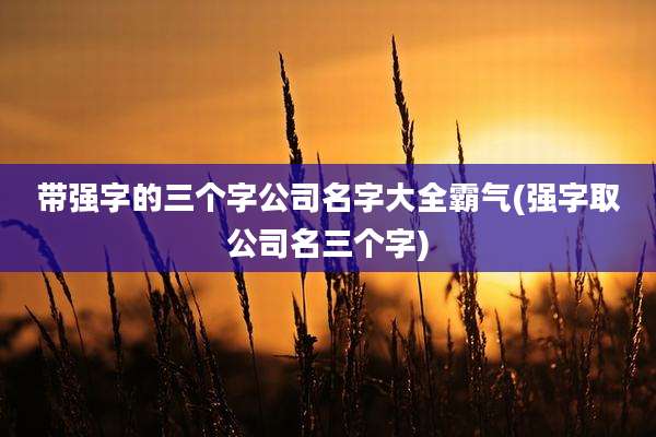 带强字的三个字公司名字大全霸气(强字取公司名三个字)