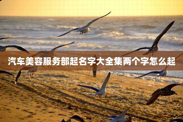 汽车美容服务部起名字大全集两个字怎么起