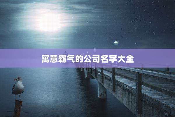 寓意霸气的公司名字大全