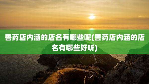 兽药店内涵的店名有哪些呢(兽药店内涵的店名有哪些好听)