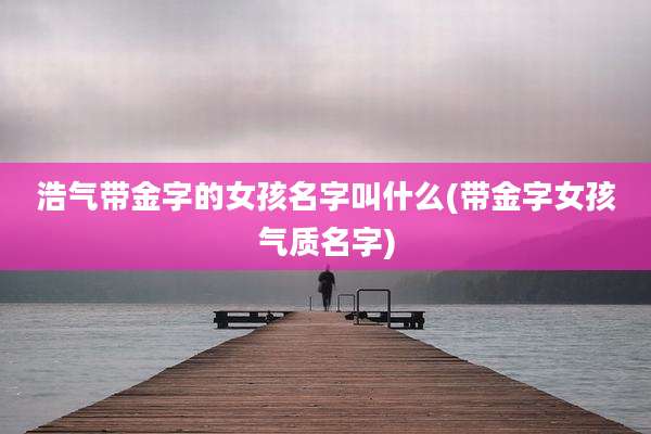 浩气带金字的女孩名字叫什么(带金字女孩气质名字)
