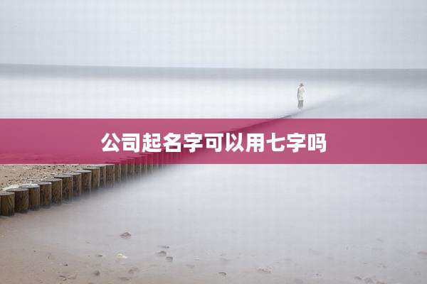 公司起名字可以用七字吗