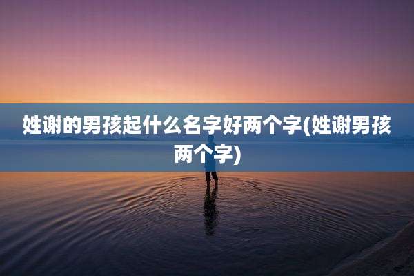 姓谢的男孩起什么名字好两个字(姓谢男孩两个字)