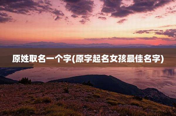 原姓取名一个字(原字起名女孩最佳名字)