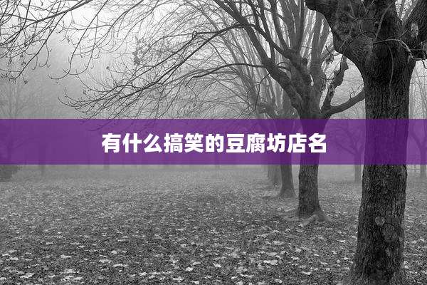 有什么搞笑的豆腐坊店名