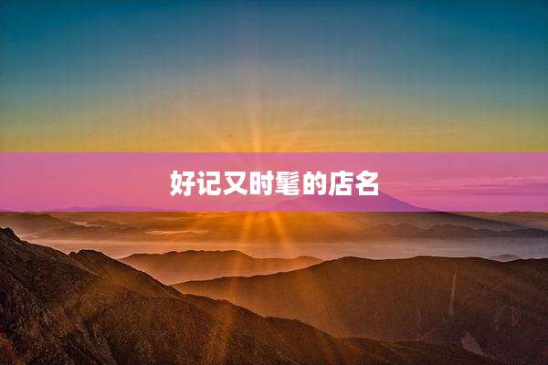 好记又时髦的店名