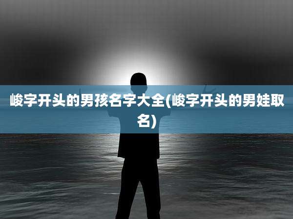 峻字开头的男孩名字大全(峻字开头的男娃取名)