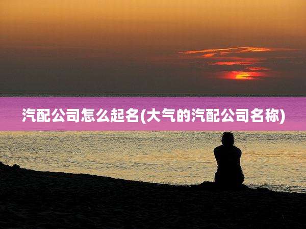 汽配公司怎么起名(大气的汽配公司名称)