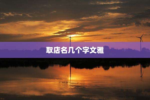 取店名几个字文雅