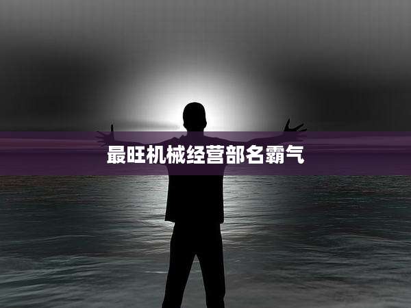 最旺机械经营部名霸气