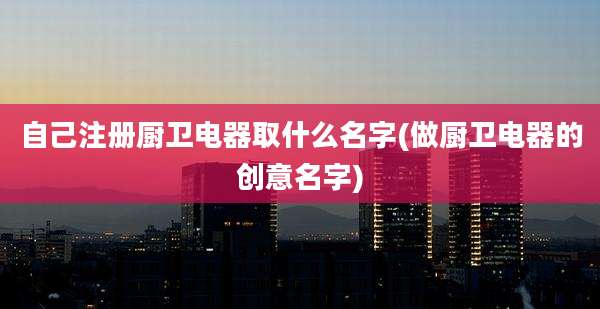 自己注册厨卫电器取什么名字(做厨卫电器的创意名字)