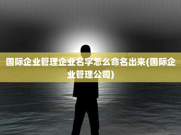 国际企业管理企业名字怎么命名出来(国际企业管理公司)