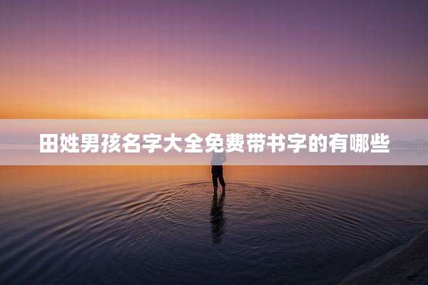 田姓男孩名字大全免费带书字的有哪些