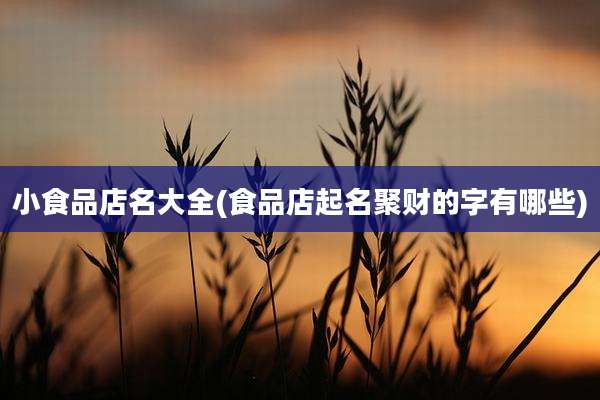 小食品店名大全(食品店起名聚财的字有哪些)