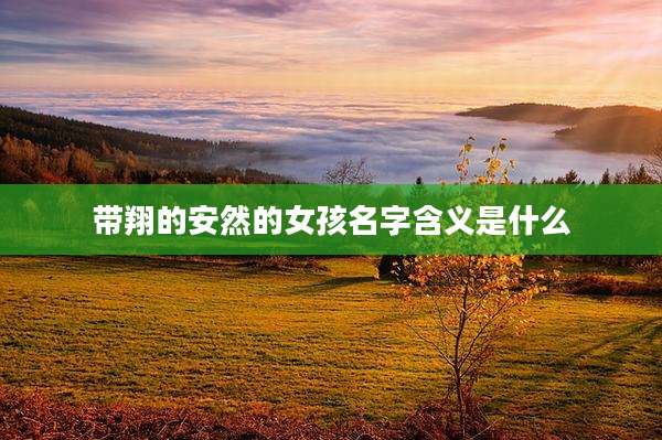 带翔的安然的女孩名字含义是什么