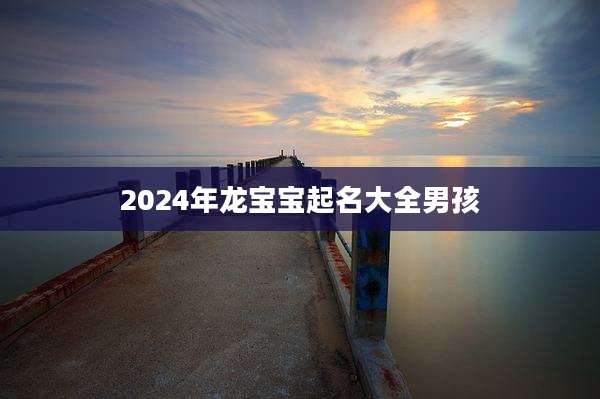 2024年龙宝宝起名大全男孩