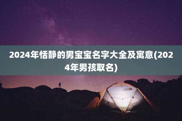 2024年恬静的男宝宝名字大全及寓意(2024年男孩取名)