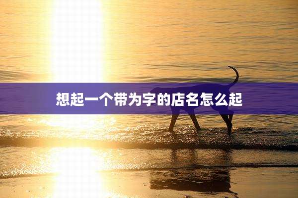想起一个带为字的店名怎么起