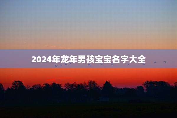 2024年龙年男孩宝宝名字大全
