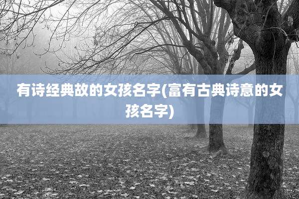 有诗经典故的女孩名字(富有古典诗意的女孩名字)