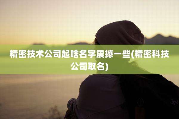 精密技术公司起啥名字震撼一些(精密科技公司取名)