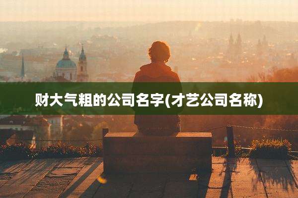 财大气粗的公司名字(才艺公司名称)