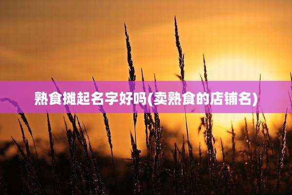 熟食摊起名字好吗(卖熟食的店铺名)