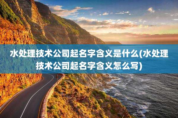 水处理技术公司起名字含义是什么(水处理技术公司起名字含义怎么写)