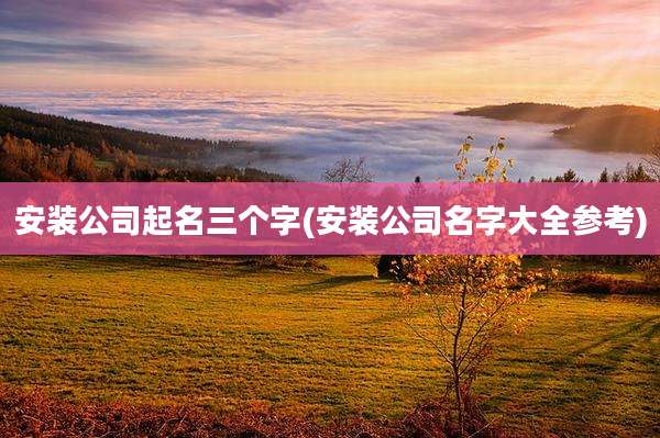 安装公司起名三个字(安装公司名字大全参考)