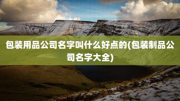 包装用品公司名字叫什么好点的(包装制品公司名字大全)