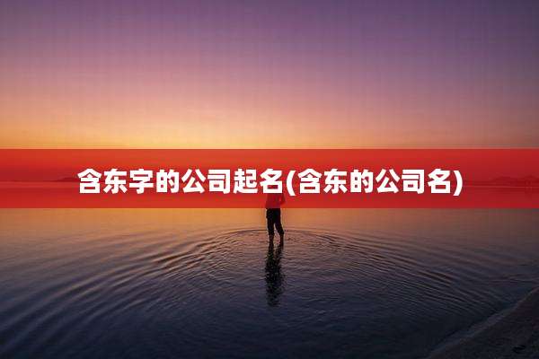 含东字的公司起名(含东的公司名)