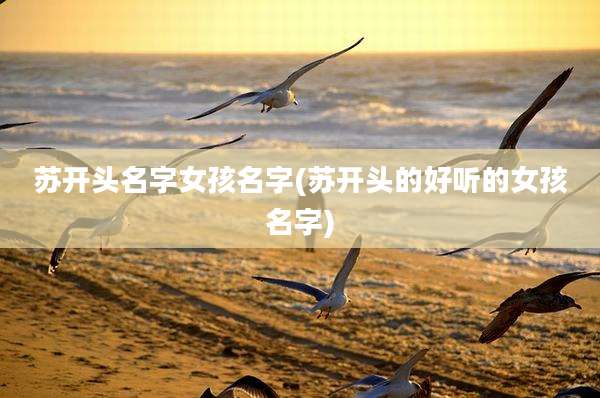 苏开头名字女孩名字(苏开头的好听的女孩名字)