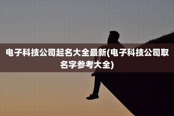 电子科技公司起名大全最新(电子科技公司取名字参考大全)
