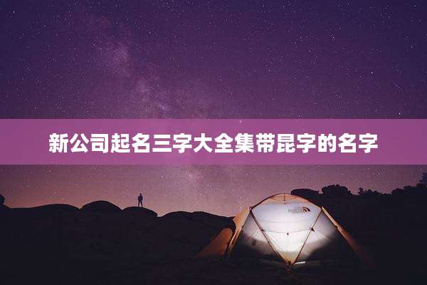 新公司起名三字大全集带昆字的名字