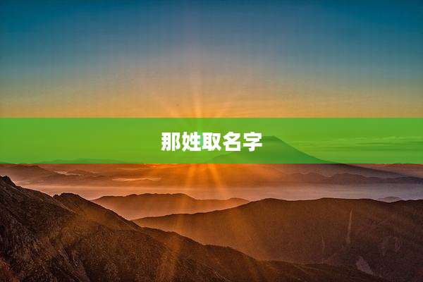 那姓取名字