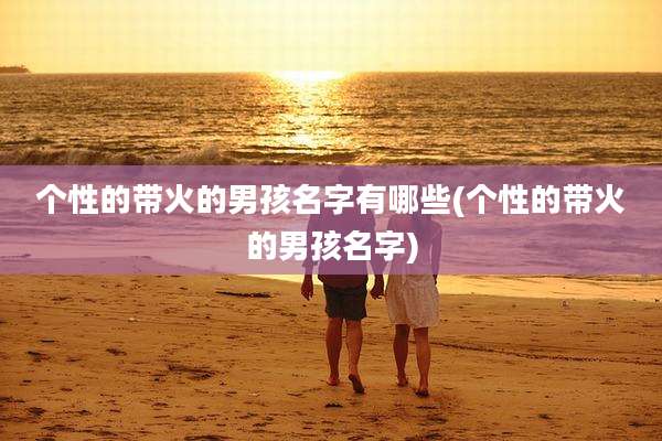 个性的带火的男孩名字有哪些(个性的带火的男孩名字)