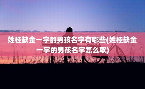 姓桂缺金一字的男孩名字有哪些(姓桂缺金一字的男孩名字怎么取)