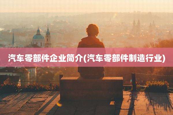 汽车零部件企业简介(汽车零部件制造行业)