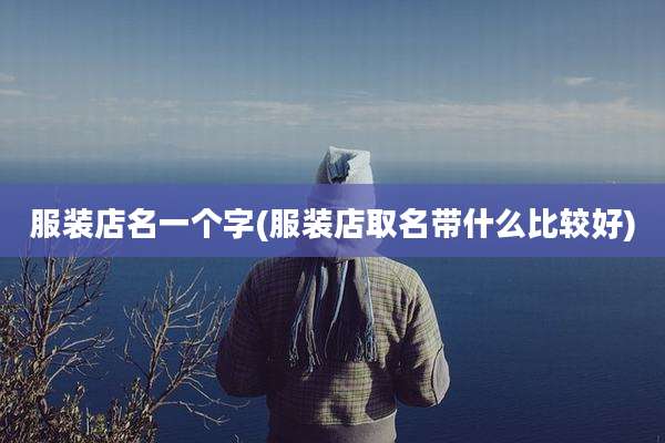 服装店名一个字(服装店取名带什么比较好)