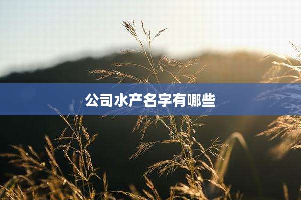 公司水产名字有哪些