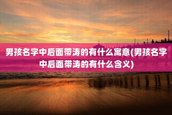 男孩名字中后面带涛的有什么寓意(男孩名字中后面带涛的有什么含义)