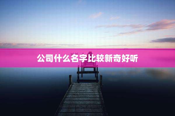 公司什么名字比较新奇好听